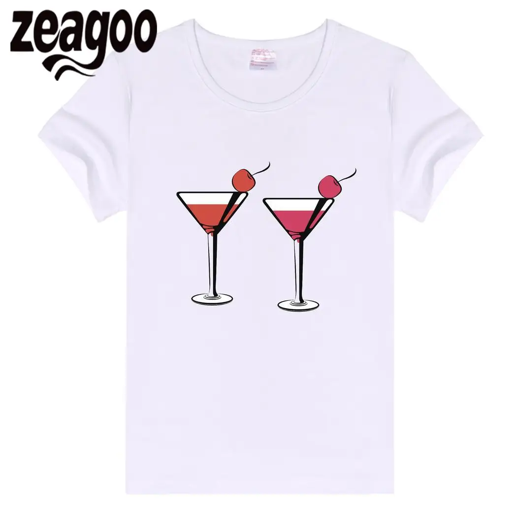 Zeagoo рукавом Повседневное, шеи экипажа Slim Fit мягкие короткие Для женщин футболка белая glass_243