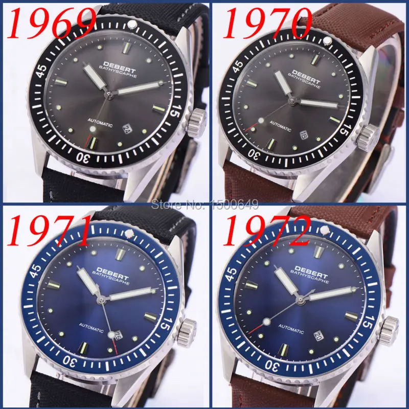 

Debert 43mm Wristwatch sapphire glass Automatic Mens watch 1969