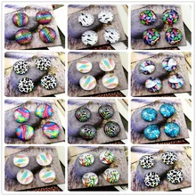 Новая мода 20 шт 12 мм ручной работы фото стеклянные кабошоны(цвета гофрированные перья