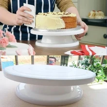 Белый 28 см круглая вращающаяся мастика для торта двухсторонний, для украшения Стенд Платформа D-1248