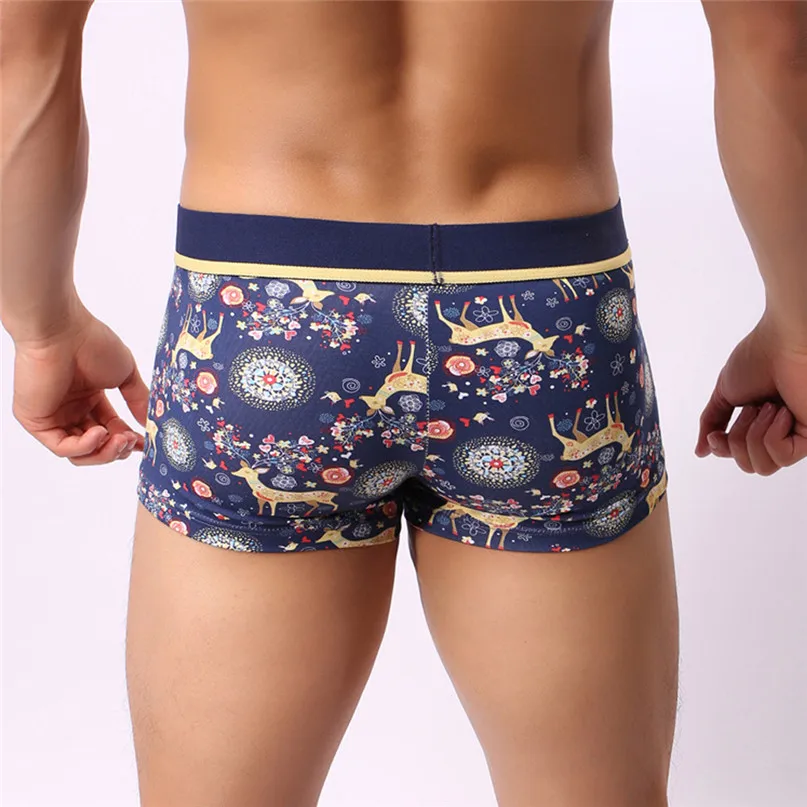 Sexy Underwear Men Men's Boxer Briefs Shorts Bulge Pouch Soft Underpants color deer pattern Trunks Boxer shorts #2h25 (6)