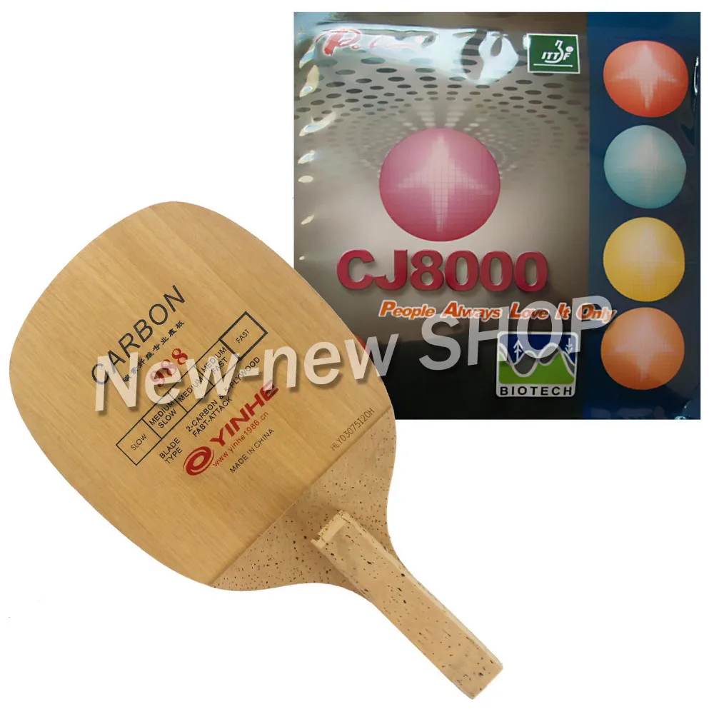 

Galaxy YINHE 988 Blade with Palio CJ8000 BIOTECH 2-Side Loop Type H36-38 Rubbers for a Table Tennis Racket Japanese Penhold JS
