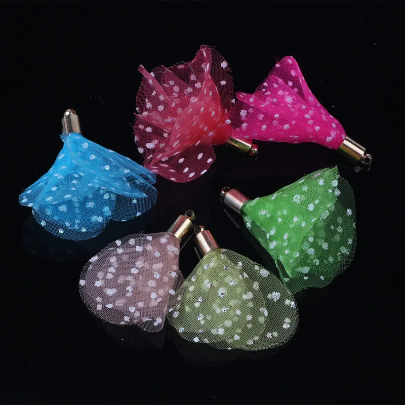 100pcs Mix Color Frabic Flower Tassel Charms Pendants For Earring Cellphone Straps Keychain Diy Jewelry Accessories Findings 100pcs Mix Color Frabic Flower Tassel Charms Pendants For Earring Cellphone Straps Keychain Diy Jewelry Accessories Findings