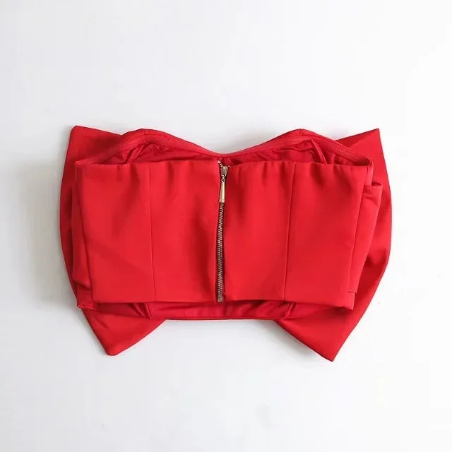 2018 Summer New Arrival Women's Wear Bra Top Strapless Sexy Bow Tie Tube Tops Zipper Bandeau Tubes Tank Top Free Shipping