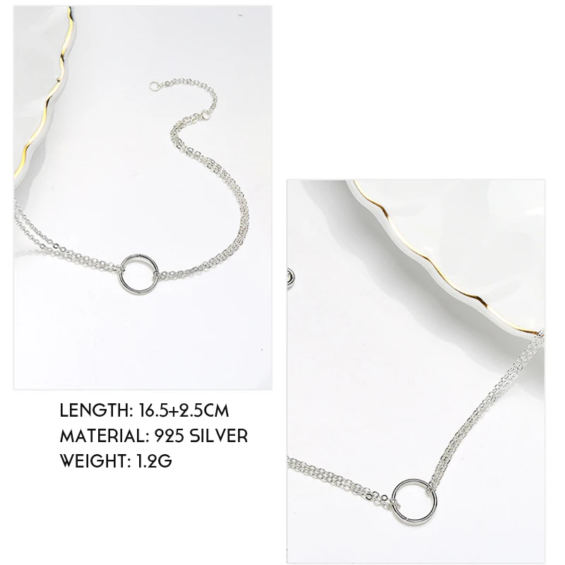 INZATT минималистичный 925 пробы Серебряный Круглый браслет для женщин, круглая Геометрическая металлическая цепочка, хорошее ювелирное изделие, подарок на день рождения
