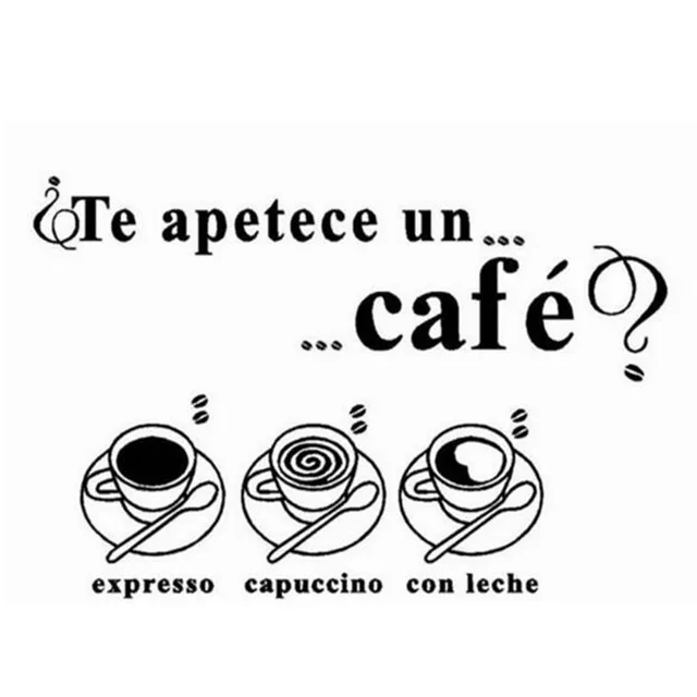 Cheap Creative Kitchen Wall Window Decoration Te Apetece Un Cafe Spanish Language Vinyl Wall Decals Stickers for Dining Room Cheap Creative Kitchen Wall Window Decoration Te Apetece Un Cafe Spanish Language Vinyl Wall Decals Stickers for Dining Room