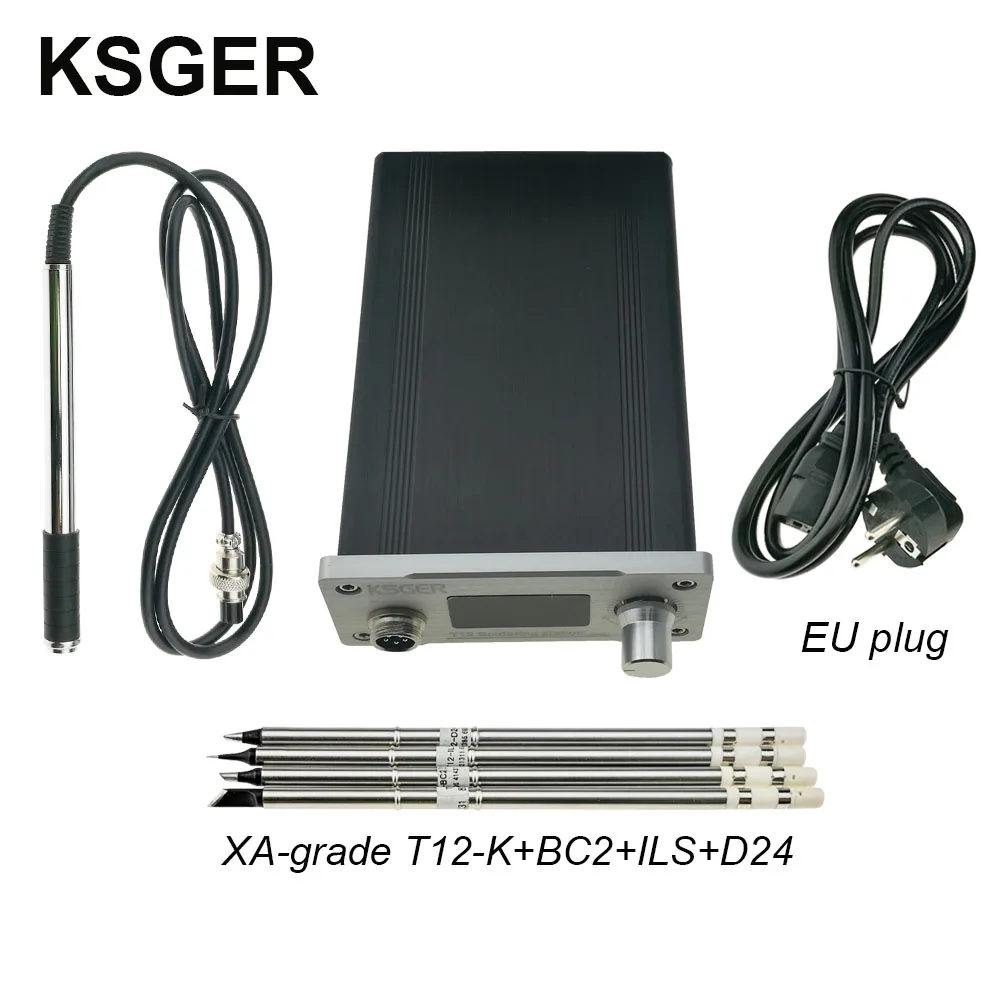 KSGER T12 паяльник STM32 V2.1S OLED DIY FX9501 ручка из нержавеющей стали электрические инструменты Сварка цинковый сплав держатель ЕС - Цвет: Sets 3