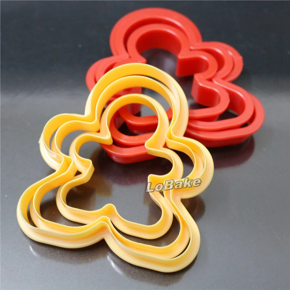 (2 компл./лот) новейшее плоское лезвие Пряничный Человек Форма PP пластиковый нож