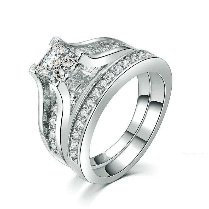 Обручальное кольцо из нержавеющей стали с кубическим цирконием для женщин, вечерние ювелирные изделия