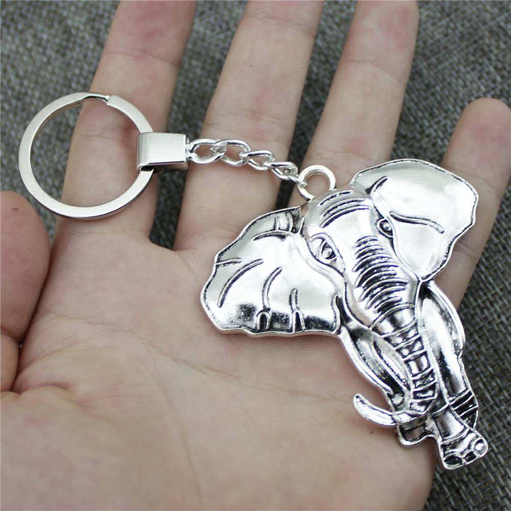 

High Quality New Fashion 70*63mm (2.76*2.48 inches) Big Walking Elephant Key Chains Fashion Keyring Gift