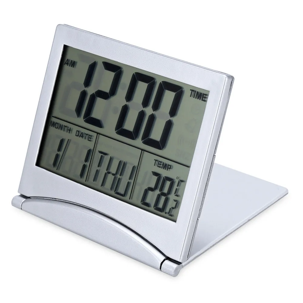 Multifunctional Large Digital LCD Folding Alarm Clock ...