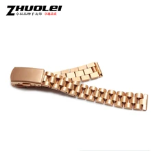 Montre accessoires petite taille 10 mm 12 mm 14 mm 16 mm Rose or bracelets en acier inoxydable sangle déploiement montre boucle