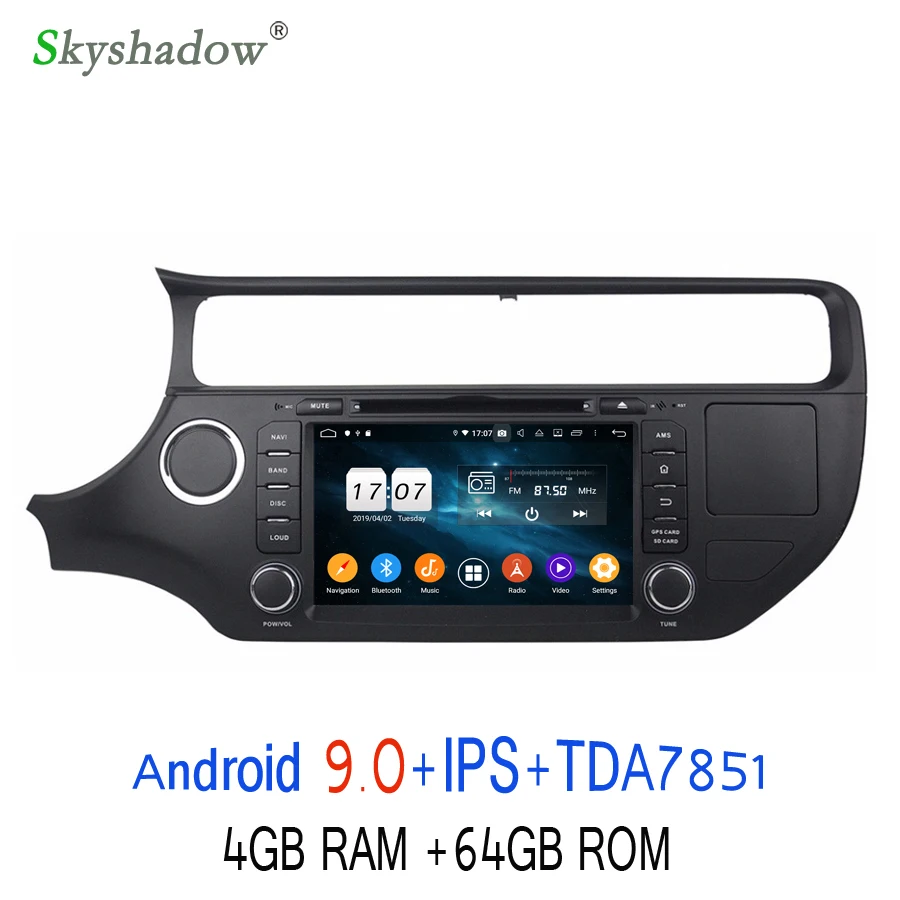 Cheap TDA7851 4*50W Android 9.0 For kia K3 RIO 2015 2016 Octa Core 4G RAM +64G Car DVD Player Bluetooth Wifi GPS Glonass Map RDS Radio 3