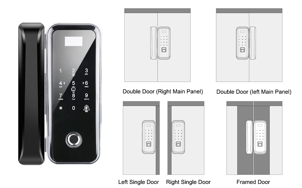 Электронный стеклянный дверной замок без ключа деревянные стеклянные двери для офиса и дома с клавиатурой умные Цифровые дверные замки замок отпечатков пальцев