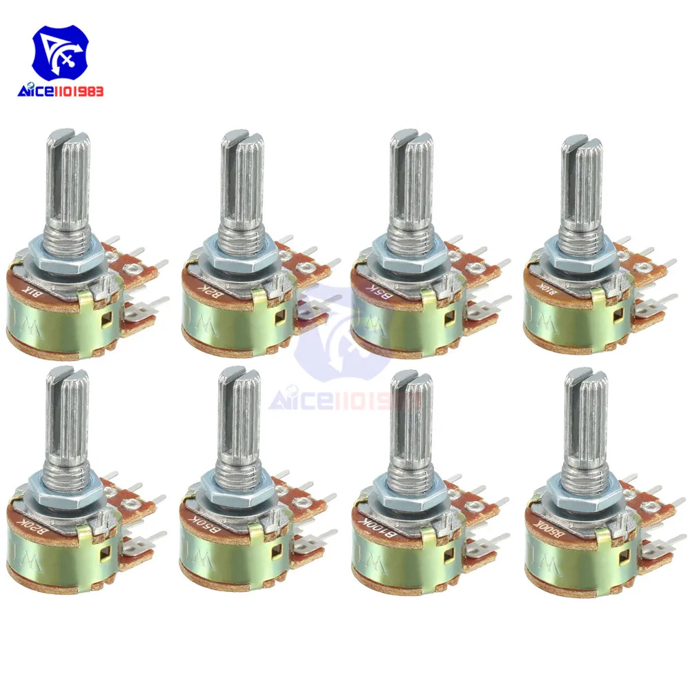 

WH148 Potentiometer Resistor 1K 2K 5K 10K 20K 50K 100K 250K 500K 1MΩ Ohm 6 Pin Linear Taper Rotary Potentiometer for Arduino