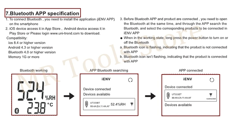 UT353 BT BLUETOOTH SPECIFICATION