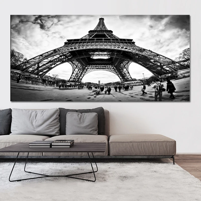  Large Size New Angle Paris Tower Poster Print Modern Famous France Landscape Canvas Painting Wall art Pictures for Living Room (6)
