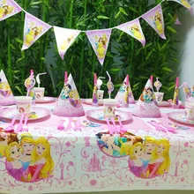 

78pcs/set Princess Ariel Snow Queen Cartoon Baby Birthday Party Decorations Kids Girl Party Supplies Party Tableware Set