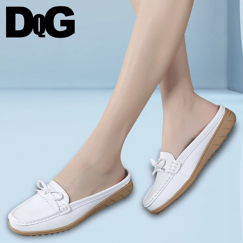 

DQG 2018 Spring Women Shoes Oxfords Casual Slip On Flats Zapatos Mujer Summer Hollow Breathable Solid White Ladies Shoes