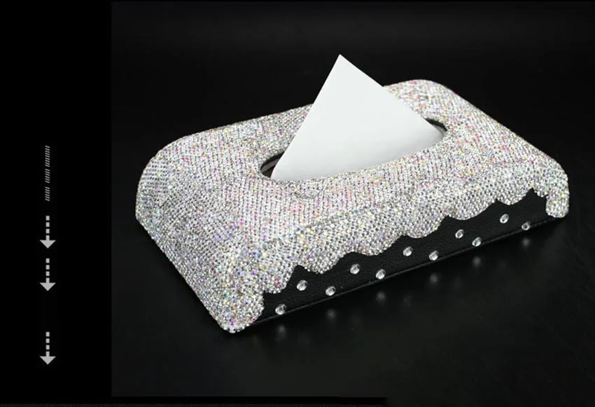 Роскошный bing bling алмаз коробка ткани полный горный хрусталь держатель ткани автомобиль Стайлинг для автомобиля салонные аксессуары