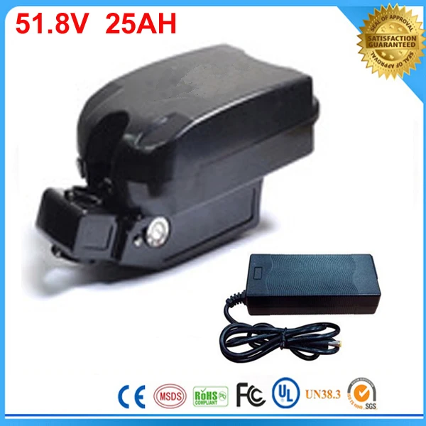 Free customes taxes e-bike battery 51.8V 25Ah lithium battery Samsung 52v 1000W electric bike battery with Frog case and Charger