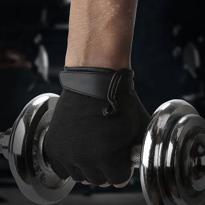 Перчатки для фитнеса спортивные силовые велосипедные перчатки мужские пара черные упражнения взрослые Тяжелая атлетика пальцев гребная половина сцепление модный тренд