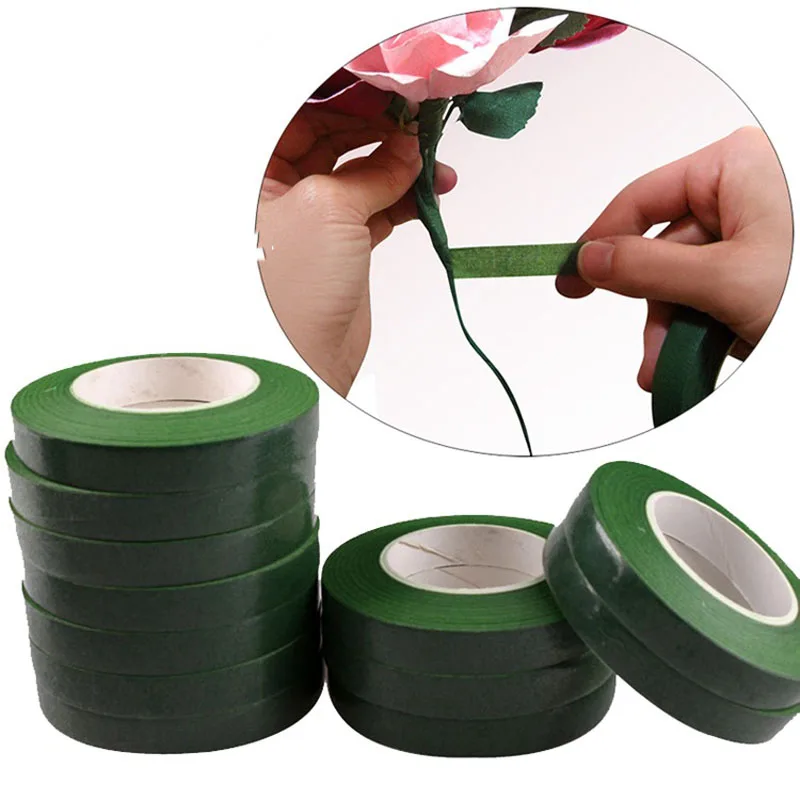 

1PC 12mm 30 Yards Green Color Paper Tape for Nylon Stocking Flower Butterfly Accessories DIY Handmade Craft Wedding Home DIY