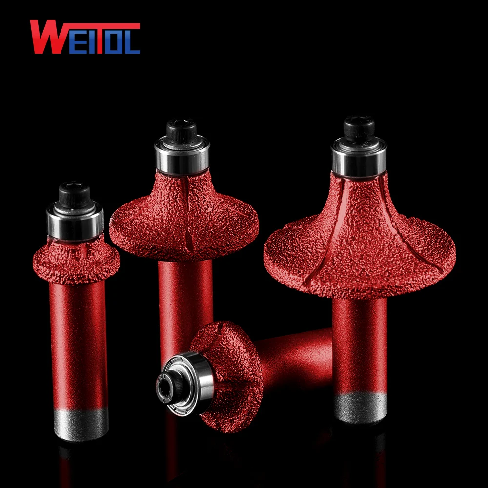 WeiTol 1/2 дюйма хвостовик угловая круглая фреза Алмазный вакуумный паяный камень