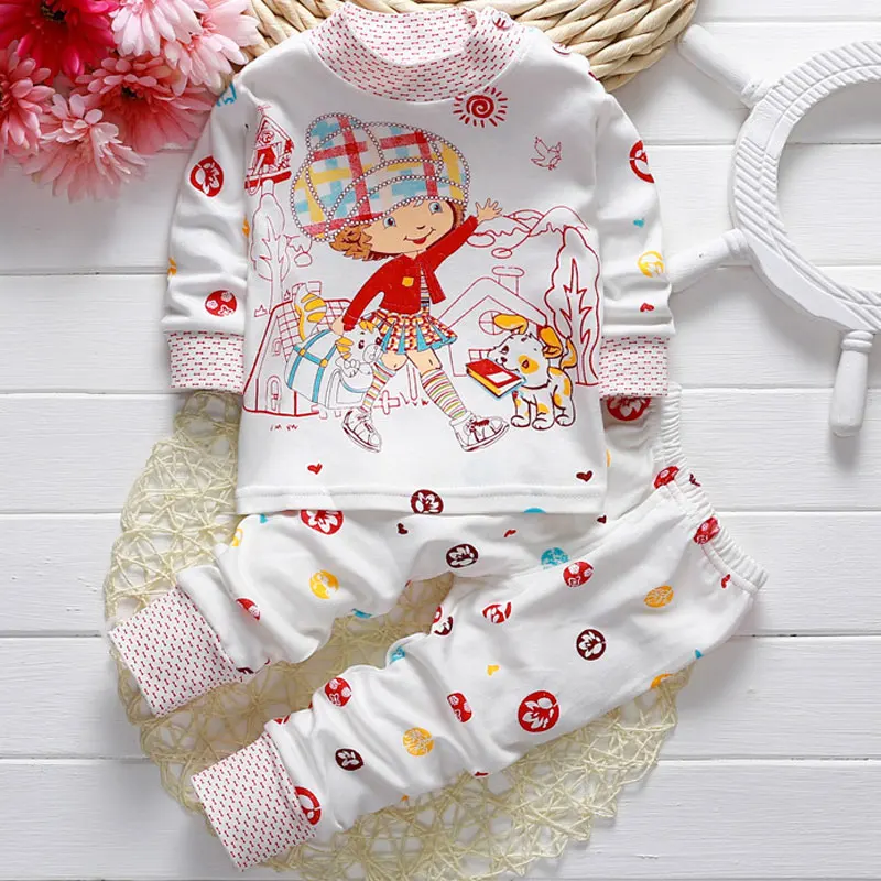 2017 New kids pajamas sets boys clothing set girls clothes cotton