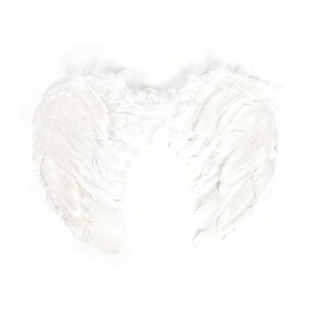 Черный, белый цвет перо фея ангел с крыльями девичник нарядное платье костюм Хэллоуин вечерние события поставки - Цвет: 45X35CM