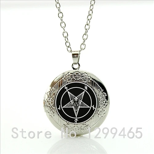 

Black Butler Kuroshitsuji Demon Contract Seal pendant Glass pentagram locket pendant necklace silver fallen angel jewelry WNK90