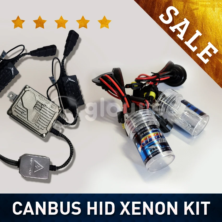 Glowtec 55 W CANBUS Ксеноновые комплект фар HID комплект тонкий балласт для ксенона лампы H1 H3 H7 H8/9/11 все цвета 4300 K 6000 K