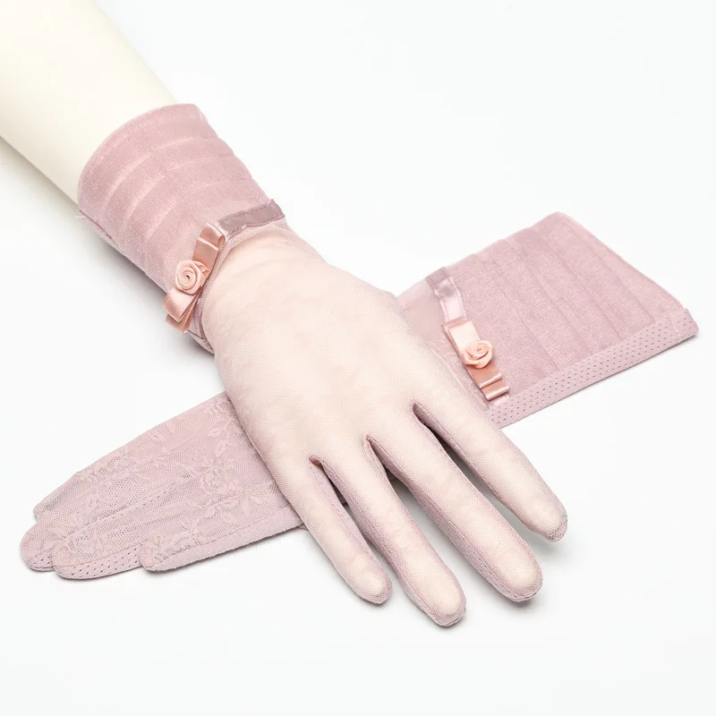 Morewin Лето сенсорный водительские перчатки Для женщин элегантные кружева солнцезащитные перчатки Для женщин s вождения Варежки женские анти-УФ тенденцию варежки