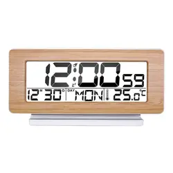 Электронные часы с будильником будильник с внутренней Температура Календарь Батарея персональный Будильник Деревянный Маленький