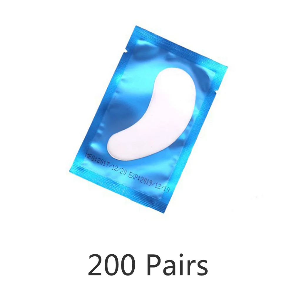 Blue 200pairs 200 пар бумажные накладки для наращивания ресниц прививочные глазные наклейки для ресниц под глазные накладки кончики ресниц стикеры косметические обертки инструменты - Цвет: Blue 200pairs