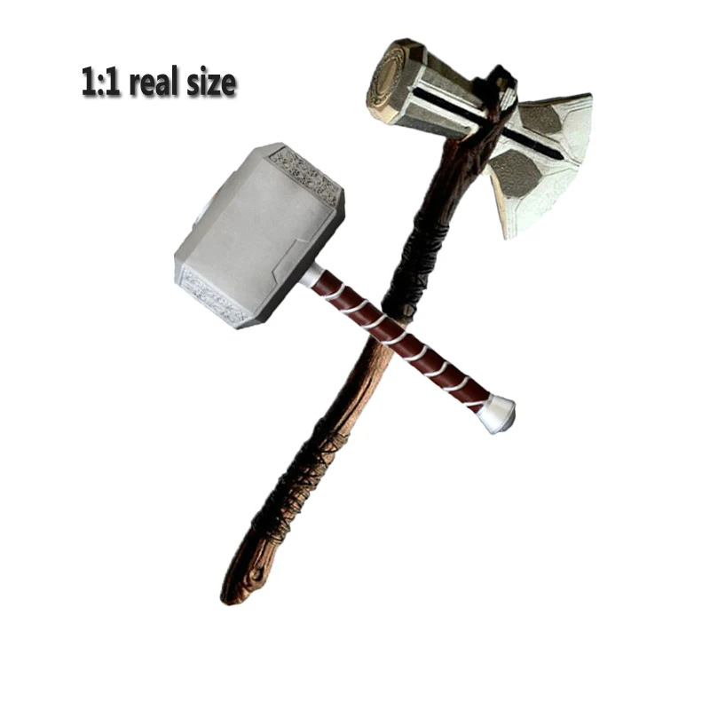 1:1 Cosplay Thor Axe Hammer Weapons Movie Role Playing Thor Thunder Hammer Axe Stormbreaker 73cm 44cm