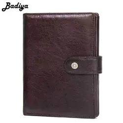 Badiya Для мужчин кошелек Пояса из натуральной кожи короткие Винтаж коровьей кошелек Для мужчин монета карман HASP держатель кредитной карты