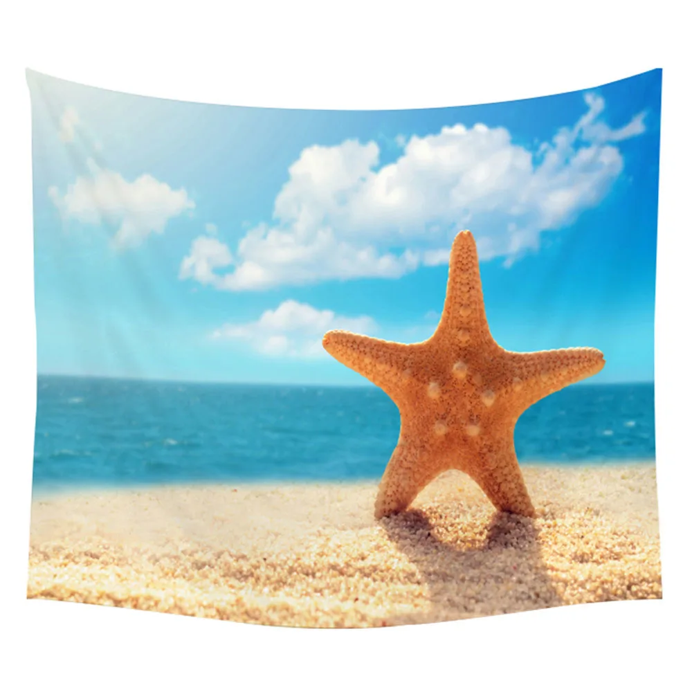 Защита от солнца гобелен с морской тематикой океан пляж стене висит воды пейзаж Пляж украшения Голубое облако синий Frothy Одеяло полиэстер ручной работы - Цвет: GT-17-11