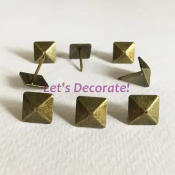 

Free DHL shipping 1200pcs/lot 12mm Brass Square Home or Garden Decorative Tack, Hobnail, Upholstery Nail