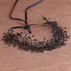 100% Handmade Black Crystal Beads Women Tiaras And Crowns Wedding Ribbon Headband Bridal Hair Piece For Prom Pageant Accessories ► Photo 3/5