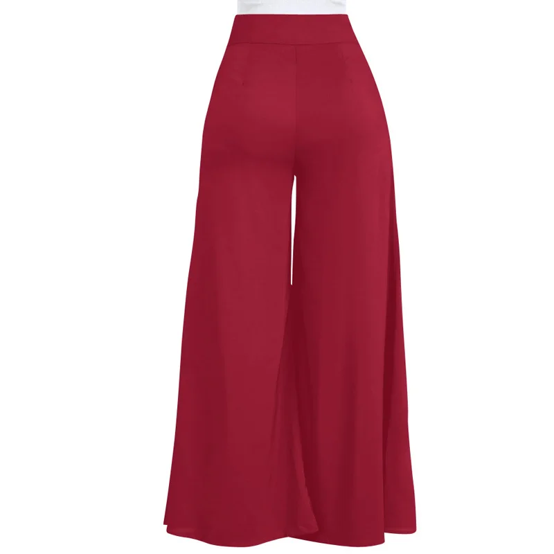 Autumn Winter Wide Leg Pant Women High Waist Solid Color Loose Casual Streetwear Palazzo Pant Elegant Office Ladies Trouser