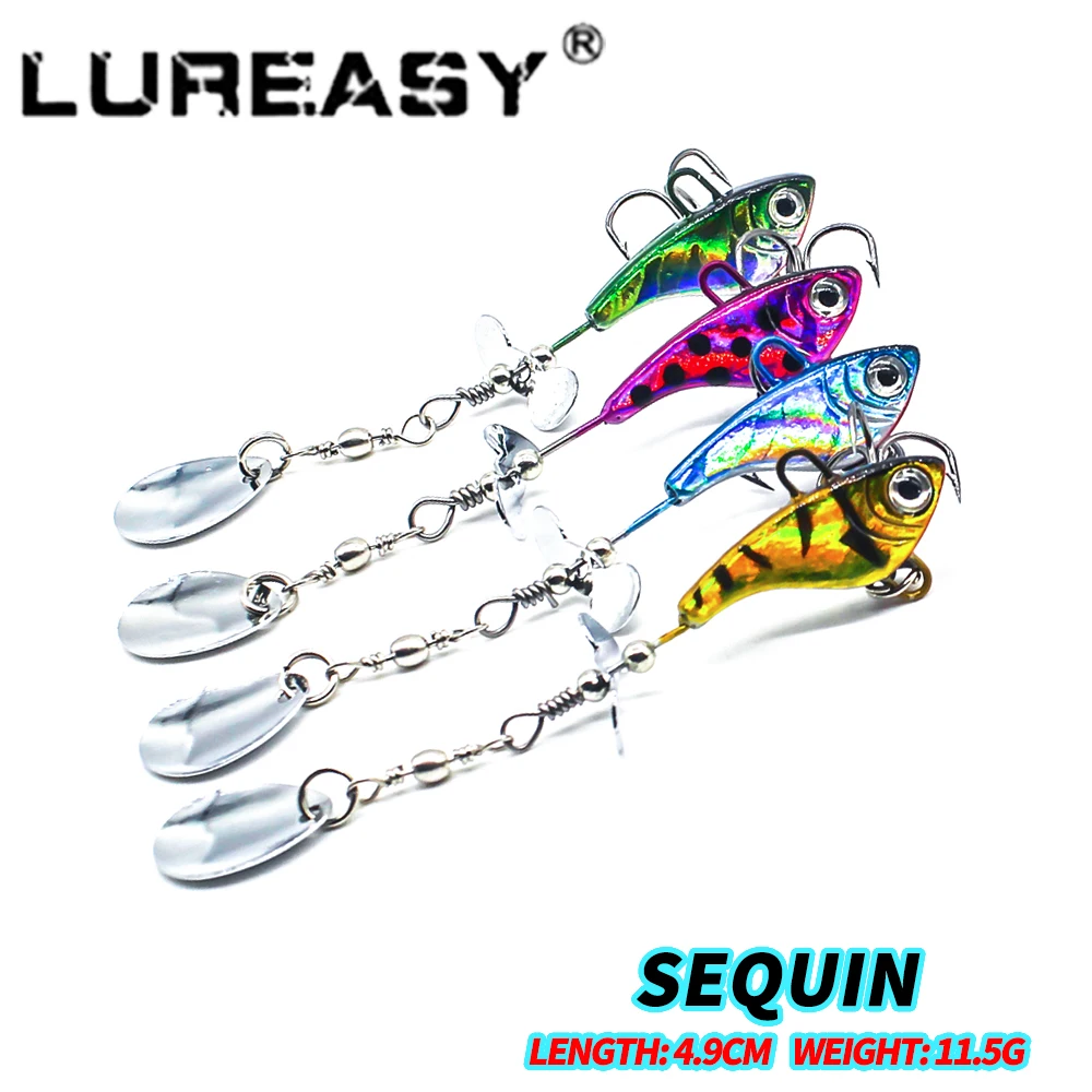 

LUREASY 4.9CM 11.5G fishing hook metal sequins fishing lure copper deep sea sinking lure freshwater fishing material fishing art