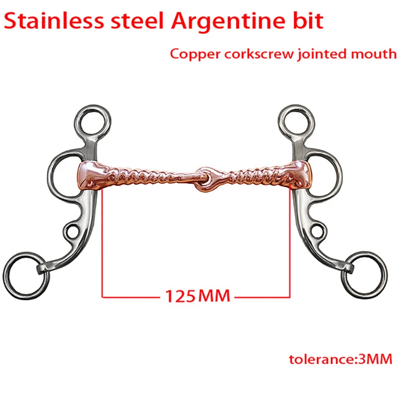 Нержавеющая сталь лошадь жевательный двойной соединенный бит медное кольцо мундштук открытый Конный гоночный защитный аксессуар