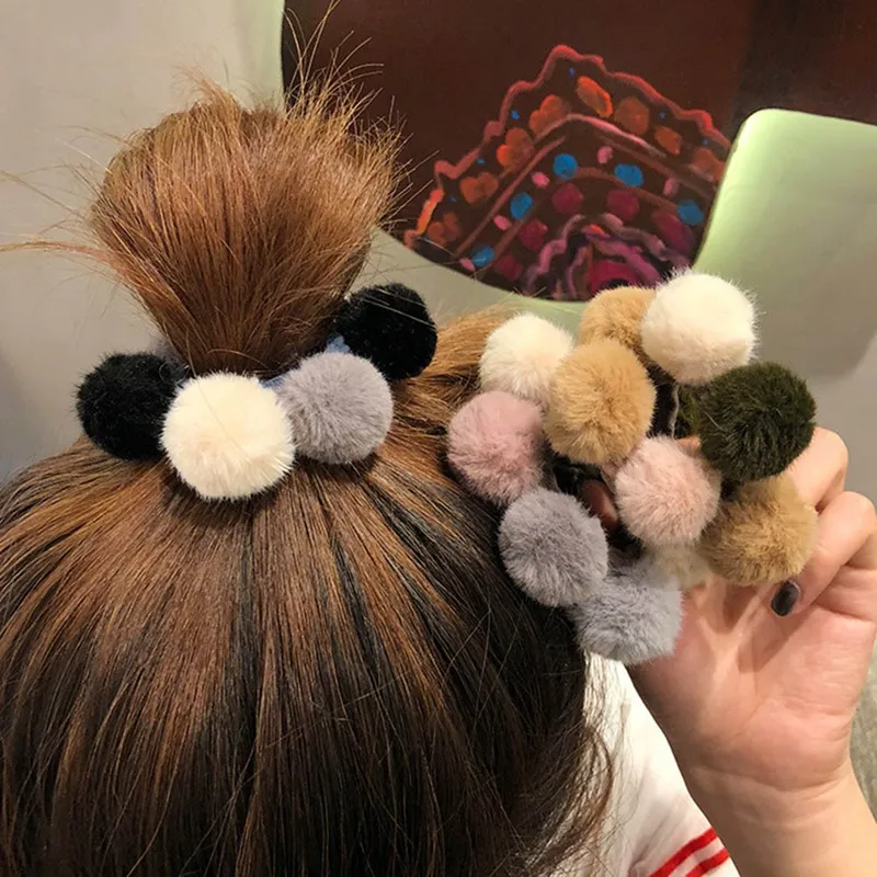 

Girls Hairpins With Small Lovely Soft Fur Pompom Mini Ball Gripper Hairball Hairclips Children Hair Clip Hair Accessories