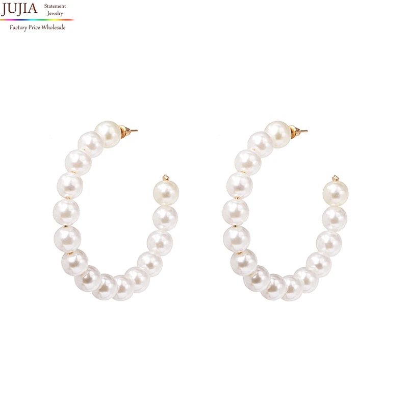

JUJIA Round Pearl Drop Dangle Earrings For Women Wholesale Pearl Pendant Dangle Earrings Wedding Party Girl Gifts