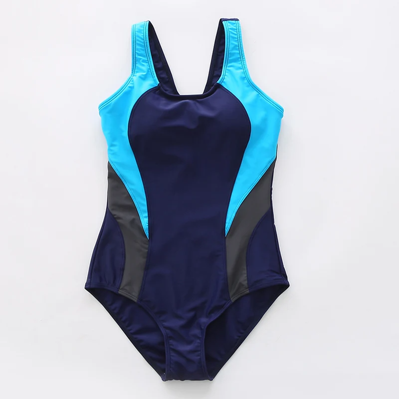 Riseado New 2019 Sport One Piece Swimsuit Competitive Swimwear Women Swimming Suits for Women Patchwork Bathing Suits