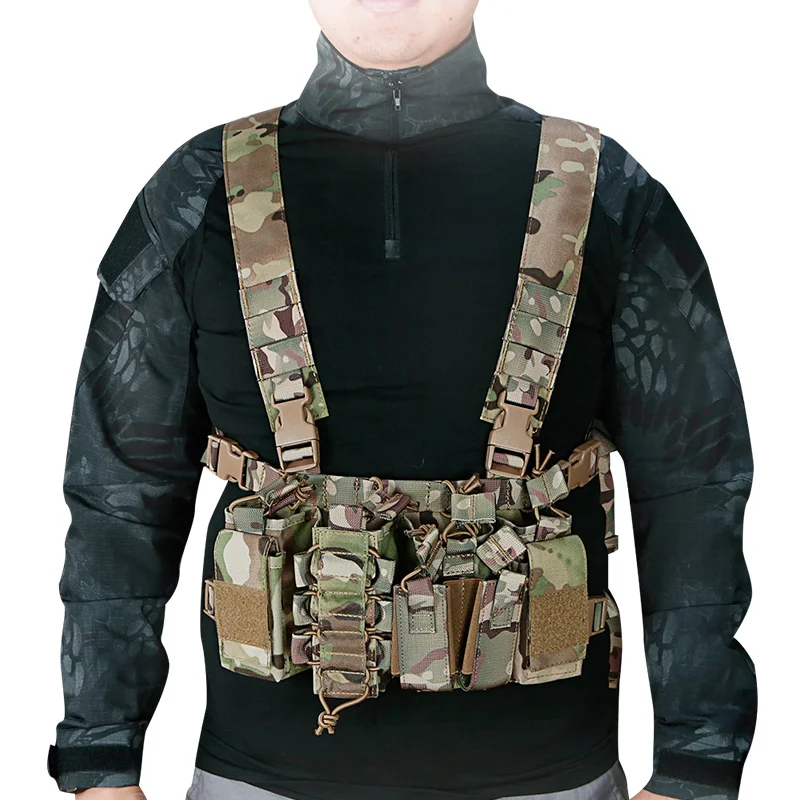 

WoSporT Lightweight Strap Tactical Vests 1000D Nylon Bullet Clip Bag Vest for Outdoor Combat CS Filed Shooting Game Hunting Vest