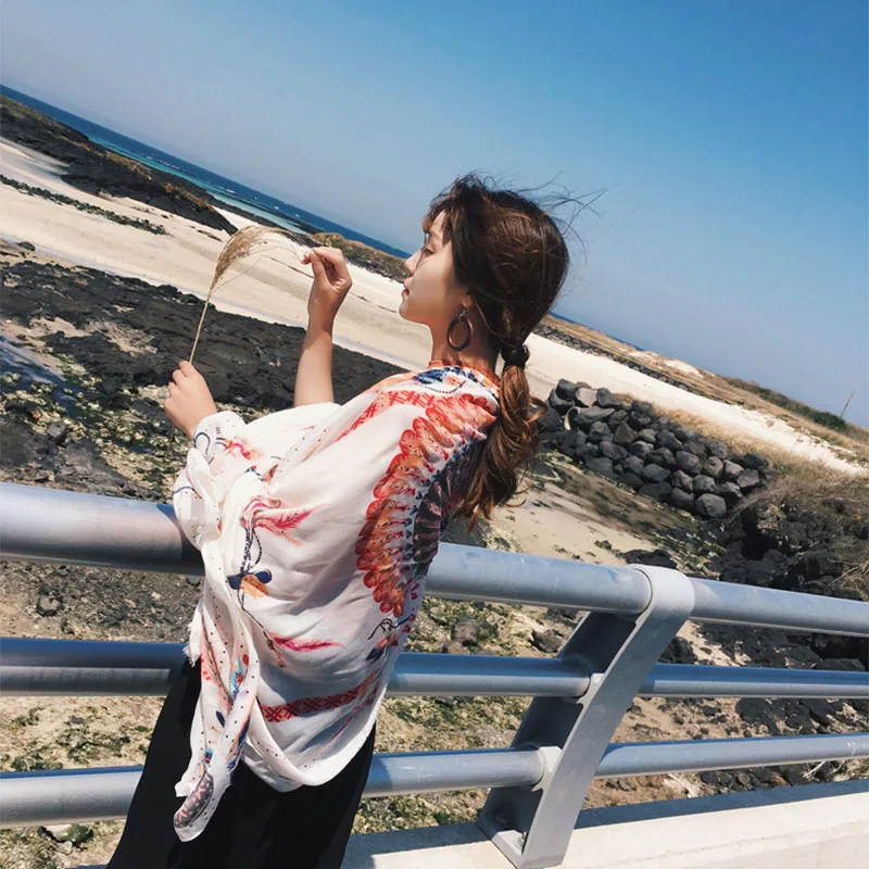 

Women's imitation silk scarf beach shawl spring summer autumn scarf plaid size beach shawl scarf for women