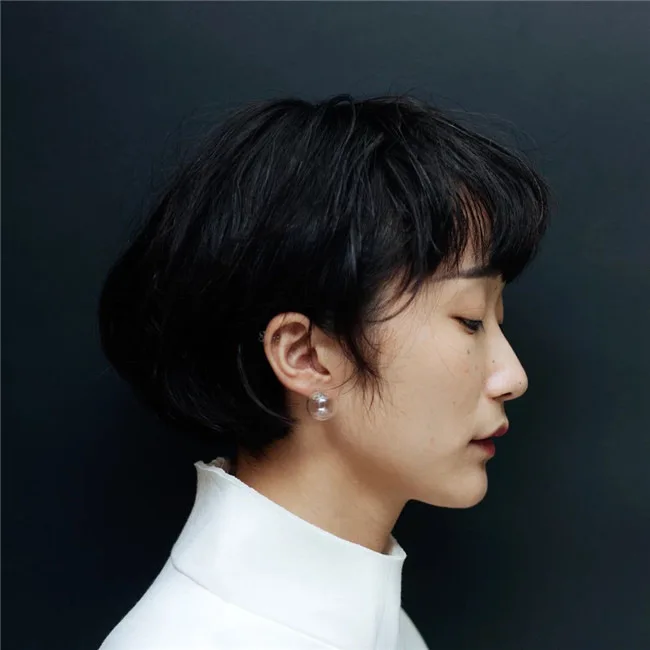 Простые Стильные серьги-гвоздики в минималистическом стиле, 1 шт., персонализированные корейские полые прозрачные серьги с шариками в стиле Харадзюку