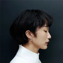 Простые Стильные серьги-гвоздики в минималистическом стиле, 1 шт., персонализированные корейские полые прозрачные серьги с шариками в стиле Харадзюку